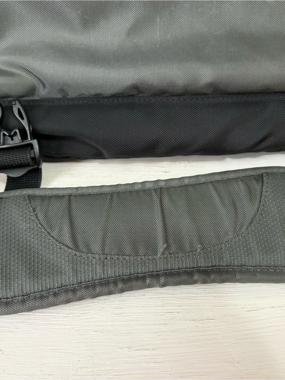 Eddie Bauer Gray Olive Messenger Bag with Padded Strap